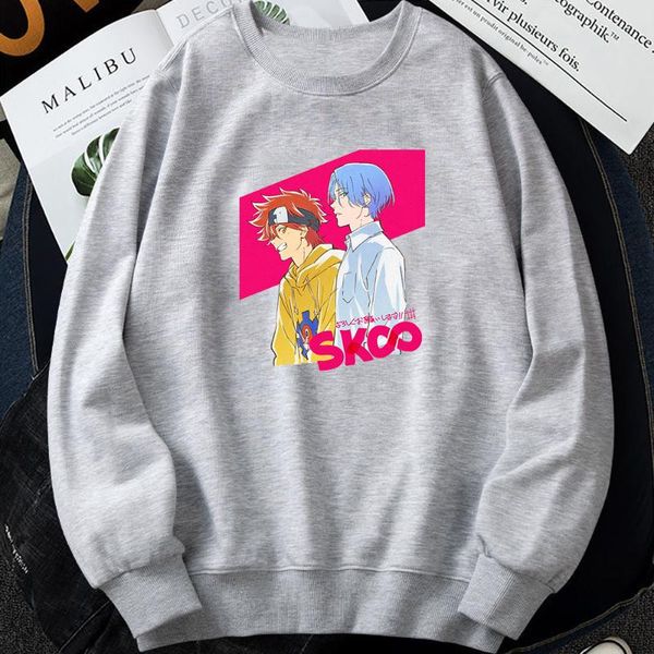 

men's hoodies & sweatshirts anime snow reki graphic sweatshirt sk8 the infinity funny men autumn cotton soft clothes vintage street men, Black