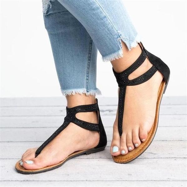 

designer summer large size women's sandals 2021 fashion non-heel breathable flat women casual platform womens shoes, Black