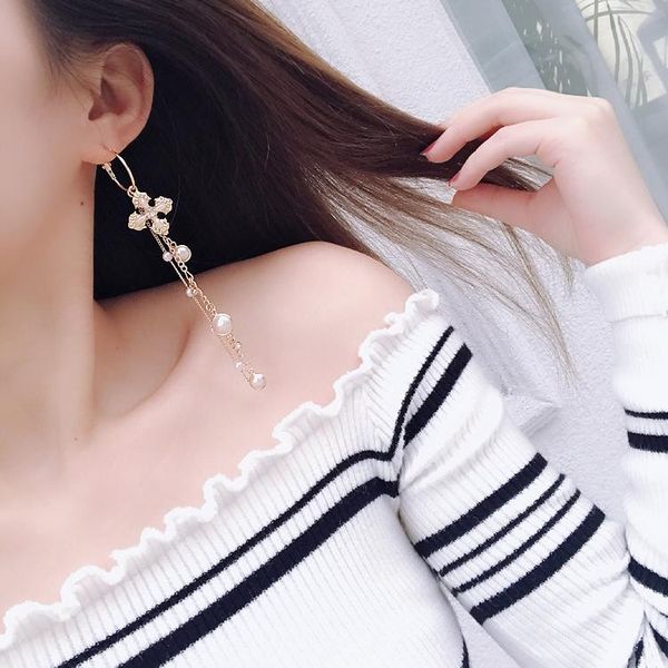 

dangle & chandelier crystal ethnic women earrings temperament long tassel for drops bohemian, Silver