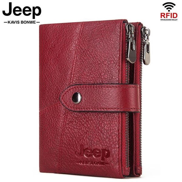 

rfid women's wallet genuine leather small lady coin purse quality female money bag mini designer fashion card walet handy perse wallets, Red;black