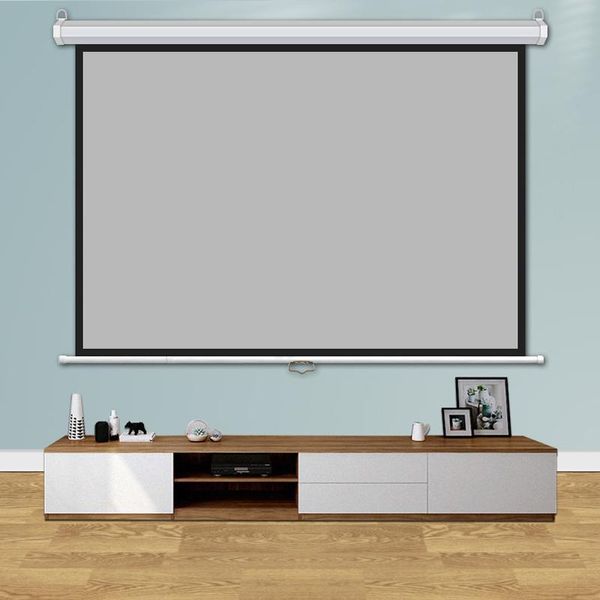 

projection screens 60 72 84 inch manual pull down projector screen 4:3 mawhite autolocking selflocking curtain
