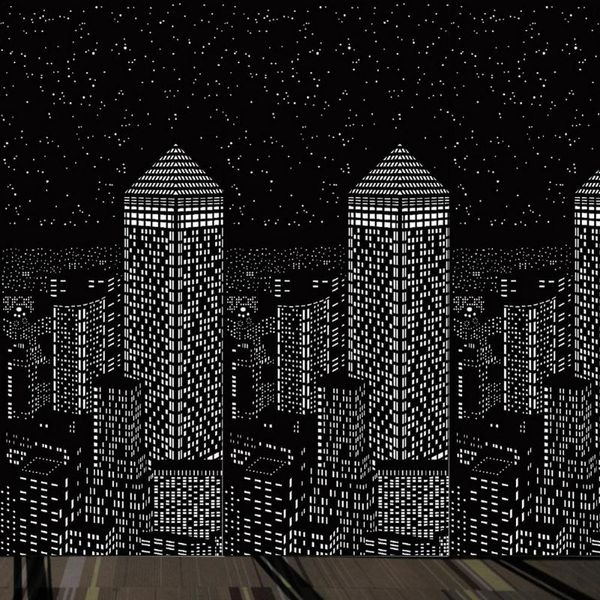 

curtain & drapes elegant delicate city night view curtains for the room indoor blackout living 7.0x3.5feet with holes star
