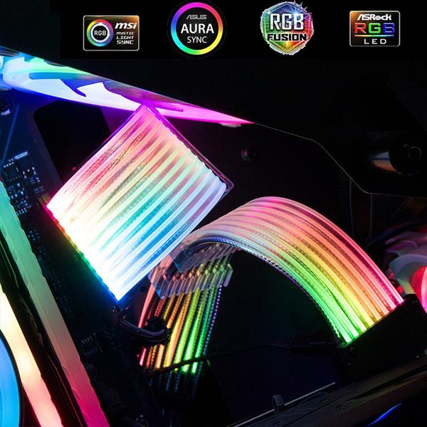 

fans & coolings mod gpu extension cable motherboard 24pin vga 8+8+8 argb 5v 3pin lighting mobo aura sync