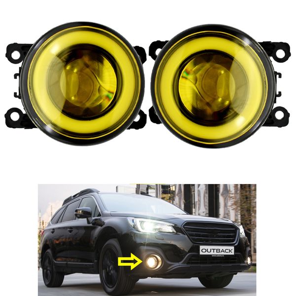 

2x led angel eye drl for subaru outback 3.6r 2.5i 2.0d 2015 2016 2017 2018 2019 2020 fog lights lamp lens daytime running light 12v