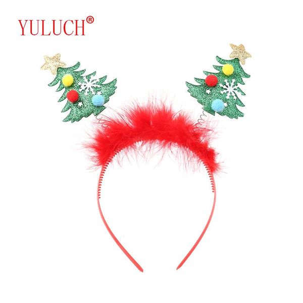 

hair clips & barrettes yuluch creative personality sweet romantic woman jewelry christmas gift tree and red hat headband accessories gif, Golden;silver