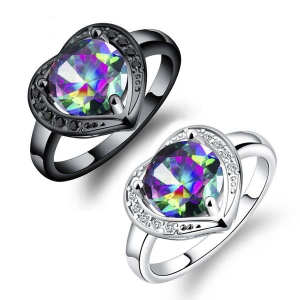 

wedding rings selling black micro-inlaid crystal color ring, fashion ring female jewelry whole sale, Slivery;golden