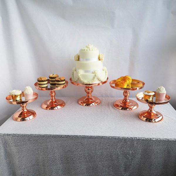 

other bakeware rose gold cake stand, modern round metal wedding birthday party dessert cupcake display pedestal