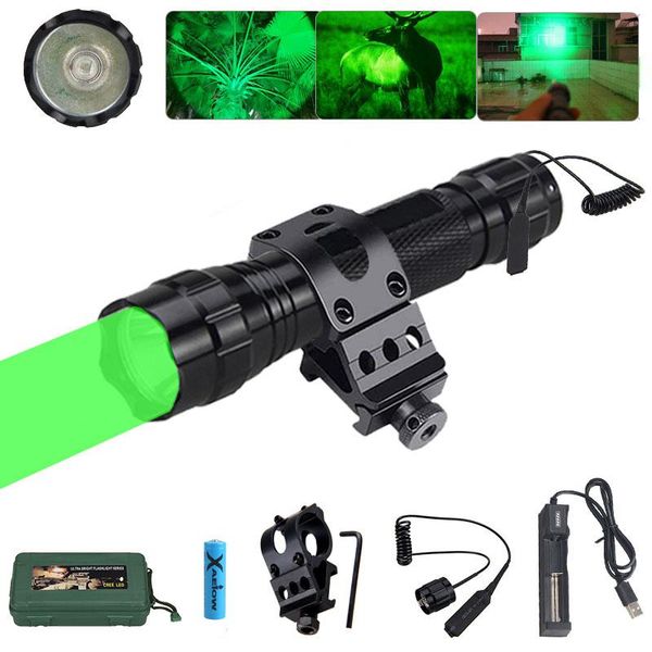 

other led lighting tactical green light 501b torch zoomable waterproof usb rechargeable outdoor hunting fishing with switch