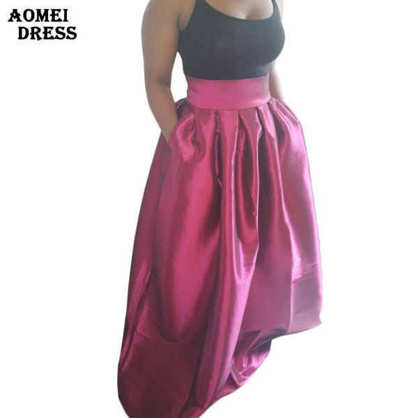 

custom made skirt for woman 120cm red wine yellow color customize female belt width jupe length yhn2, Black