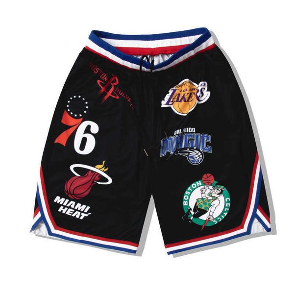 

american basketball team standard loose shorts, Black;white