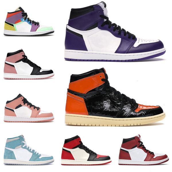 

2021 men basketball shoes 1s high OG 1 Volt Gold Chicago Obsidian Tie Dye Dark Mocha Shattered Backboard mens women trainers sneakers 21WJML