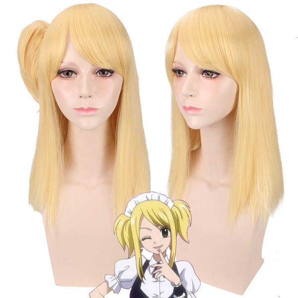 

master santa goblin's tail lucy hartfilia gold split cos wig, Black