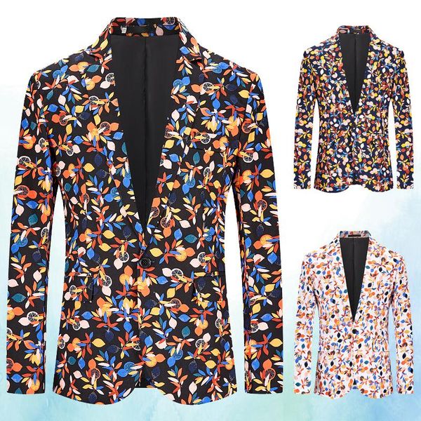 

men's suits & blazers fashion slim jacket personality printed suit business casual banquet bar, White;black