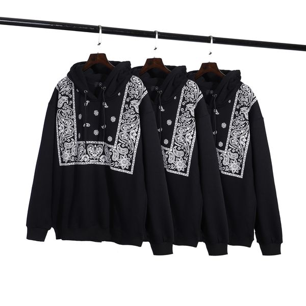 

outdoor hoodies vintage cashew flower bib ethnic totem hooded sweater mens women designer pullover autumn winter sports clothing, Blue;black