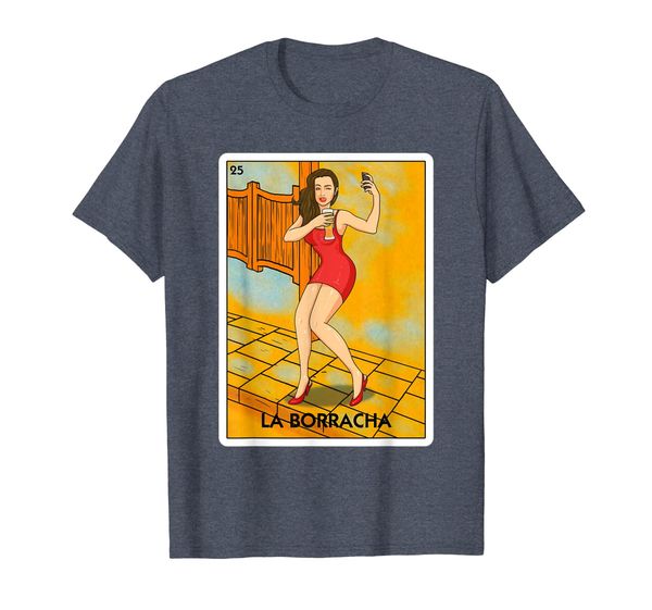

la borracha mexican loteria funny drinking beer t shirt, White;black