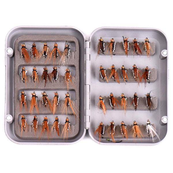 

40pcs/box fishing lure hooks bee nymph bionic hook artificial