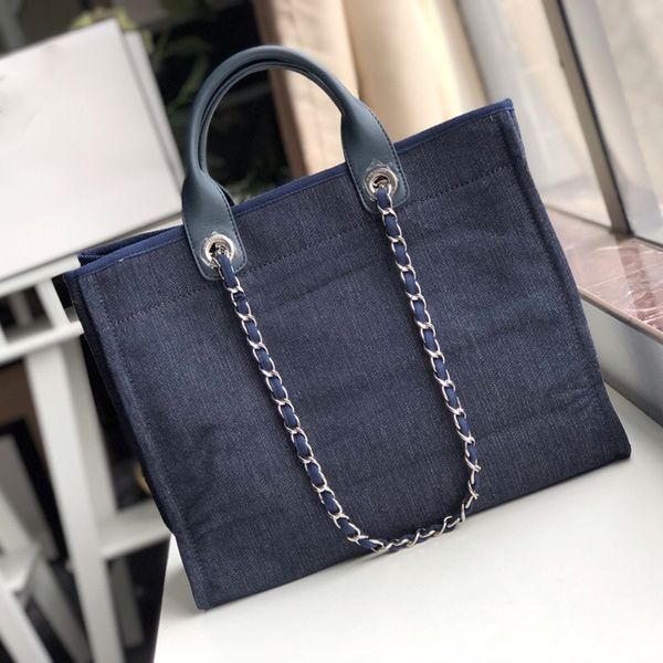 

design handbag luxury hand designer beach bag women purse shoulder large tote with chain canvas shopping bags