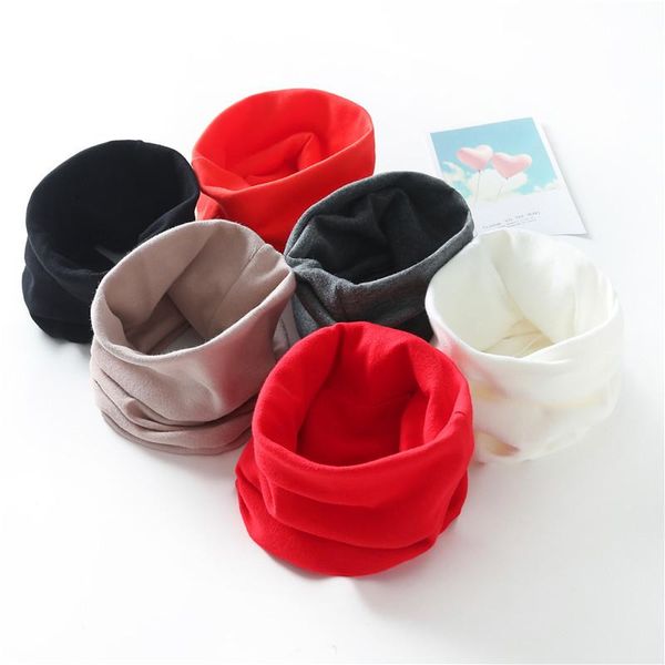 

scarves & wraps winter kitten children's plush hat collar set baby warm plus velvet scarf boys girls cartoon beanie kids, Red;brown