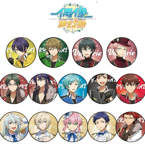 

pins, brooches 58mm ensemble stars idol fine backpack pin brosche badge brooch, Gray