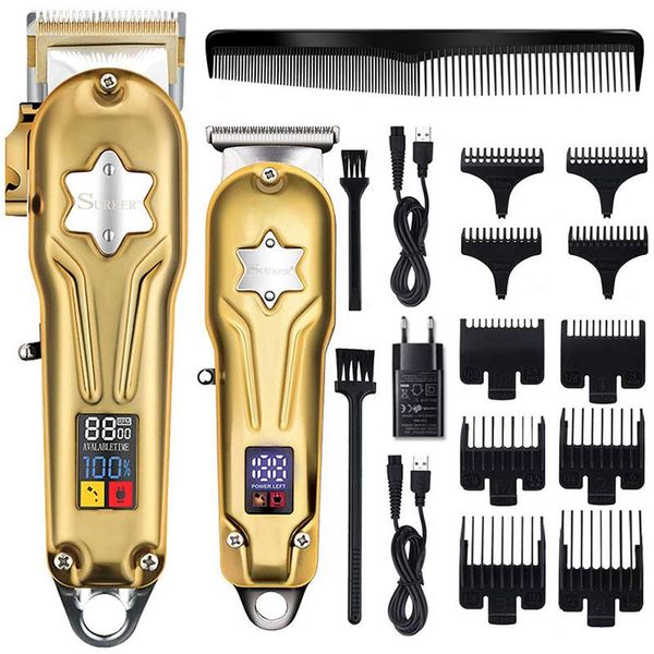 

hair clippers professional led display adjustable clipper barber shop trimmer lcd powerful motor electric cutting tool