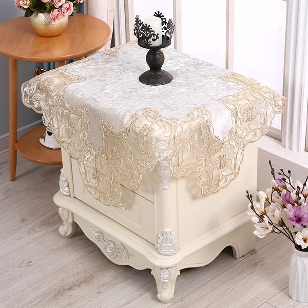 

table cloth european lace bordered velvet square tablecloth bedroom balcony multi-purpose cover banquet party wedding decoration