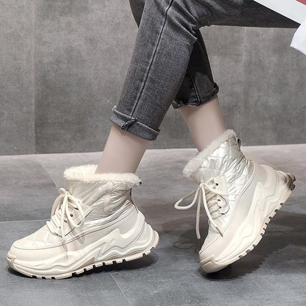 

boots winter women fur ankle snow for beige black platform 2021 fashion designer sneakers