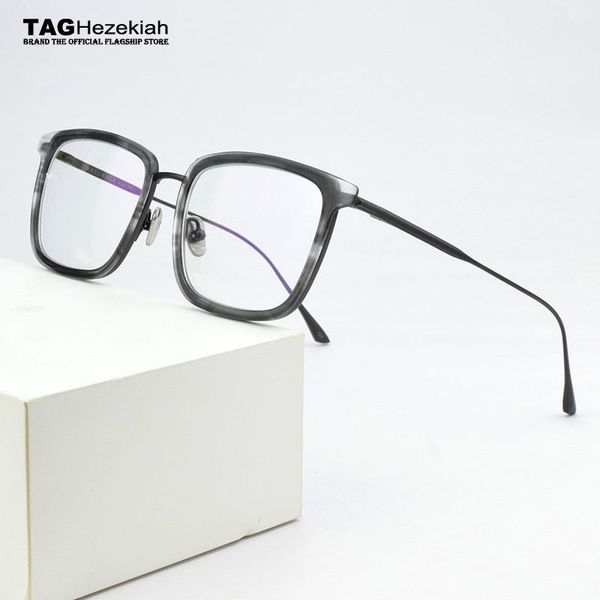 

fashion sunglasses frames 2021 brand titanium glasses frame men square prescription eyeglasses vintage myopia optical spectacles retro eye, Black