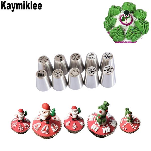 

baking & pastry tools kaymiklee 14pcs/set christmas set cake icing tips for candy fondant cupcake chocolate border decorating cs082