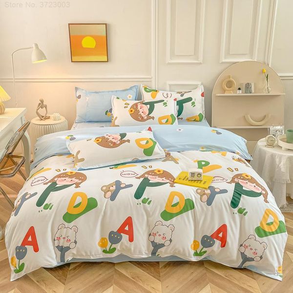 

bedding sets cute animal print duvet cover pillowcase 3/4 multi-size european set large size bedroom home textiles