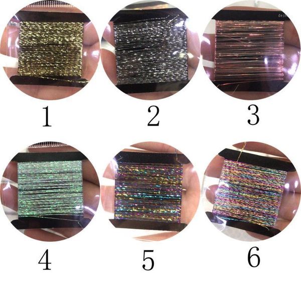 

1bag nail art 6 colors glitter line string 10-20m/bag1, Black