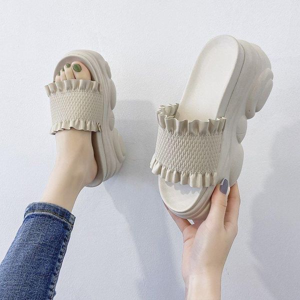 

slippers 2021 fashion summer women platform indoor outdoor beach comfortable leisure soft sandals, Black
