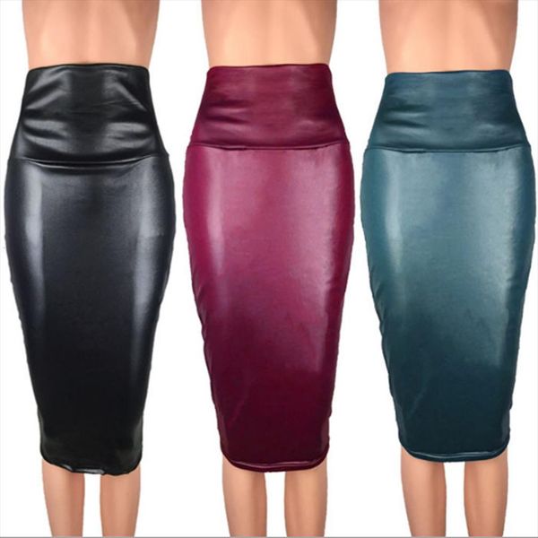 

fashion ol stretch women skirt high waist bag hip yf019, Black