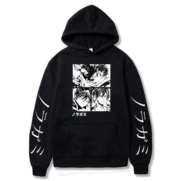 

men's hoodies & sweatshirts japanese noragami yato cosplay print women long sleeve winter keep warm 90s oversizd streets pullover, Black