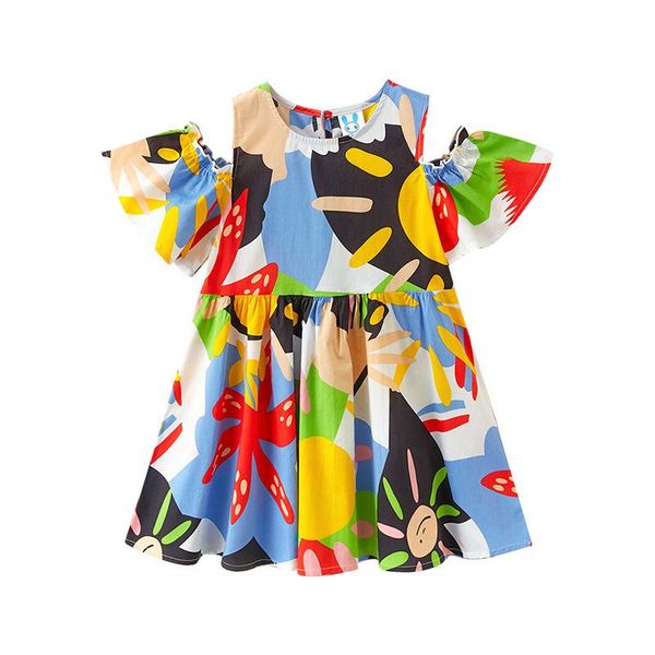 

to 14 years, 2021 baby girls dress holiday fashion pattern kids clothes teenage cotton random floral beach,#5995 girl's dresses, Red;yellow