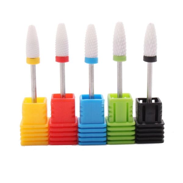 

ceramic nail drill 3/32 pro carbide nail drill bits corn shape nail drill bit - red