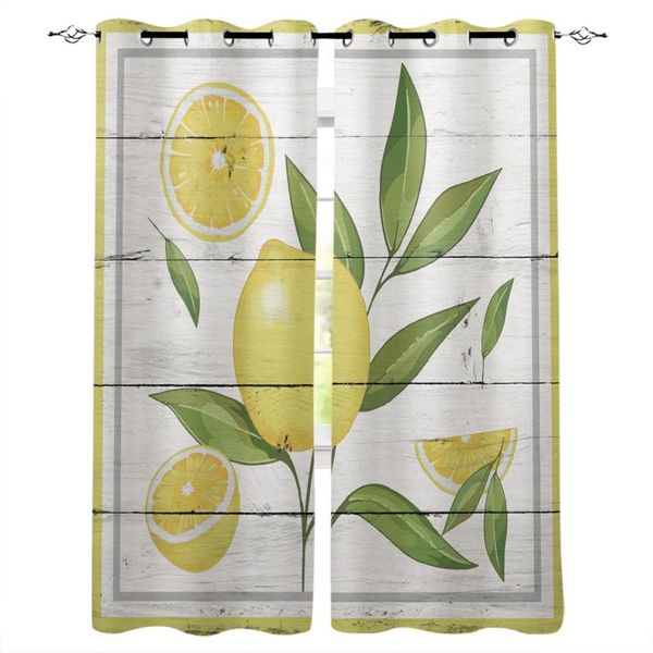 

curtain & drapes lemon wood grain retro curtains living room bedroom home decoration kids window