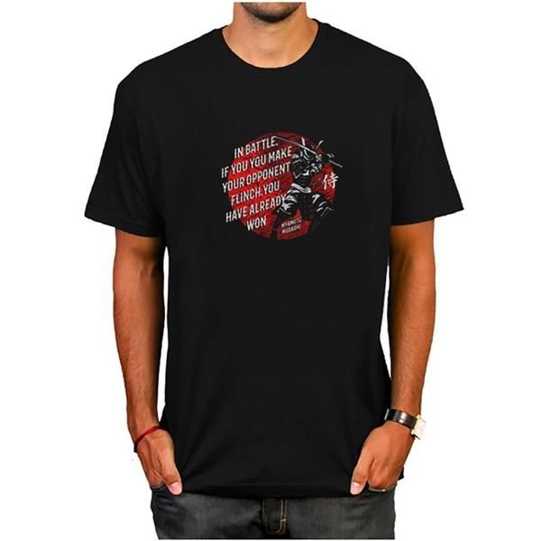 

miyamoto musashi samurai martial arts wisdoms t-shirt fashion streetwear t shirt men camisetas hombre men's t-shirts, White;black
