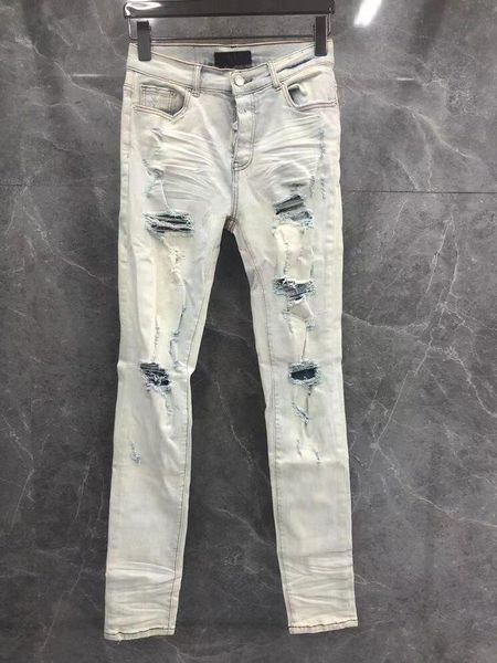 

men's jeans kx08312 fashion men's 2021 runway luxury european design party style clothing, Blue