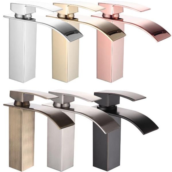 

bathroom sink faucets retro waterfall single hole basin faucet