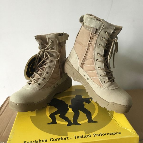 Stivali militari SWAT stivale da combattimento Colore sabbia forze speciali scarpa tattica da deserto stivale alto Scarpe da arrampicata taglia 39-45 non con scatola