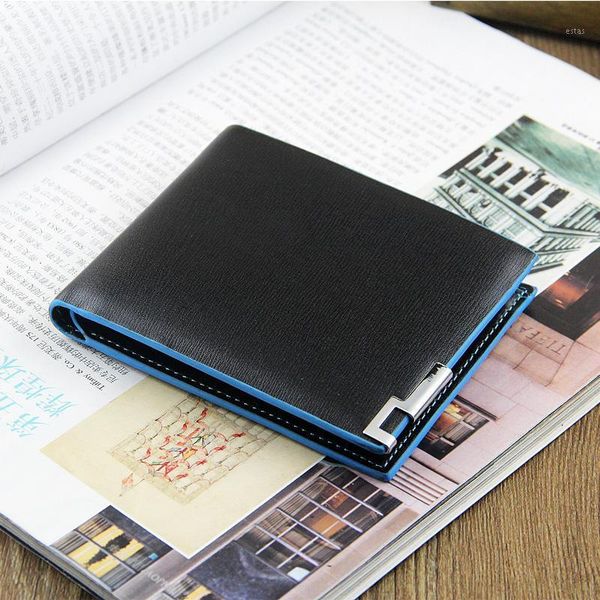 

wallets wallet men holder 2021 arrival purse male pu coin pocket short small maschio portafoglio1, Red;black