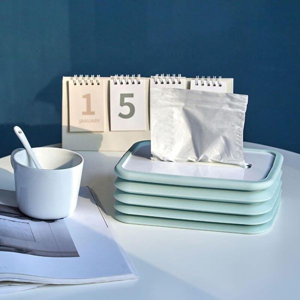 

tissue boxes & napkins silicone folding box multi-function retractable capacity for bathroom kitchen bedroom office mjj88