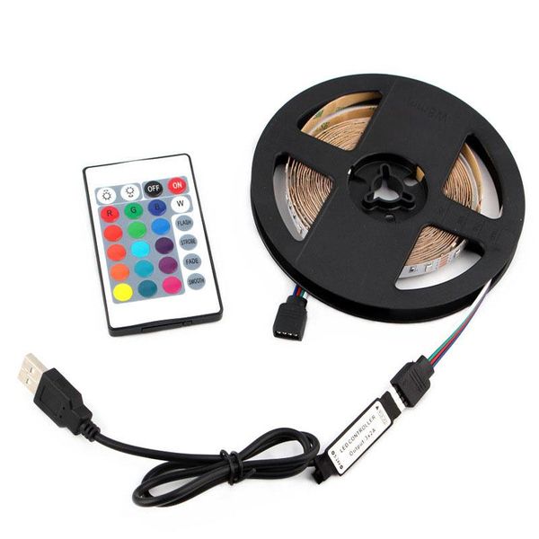 

strips 5v usb led strip lamp rgb remote control light computer background tv lighting bar 0.5m 1m 2m