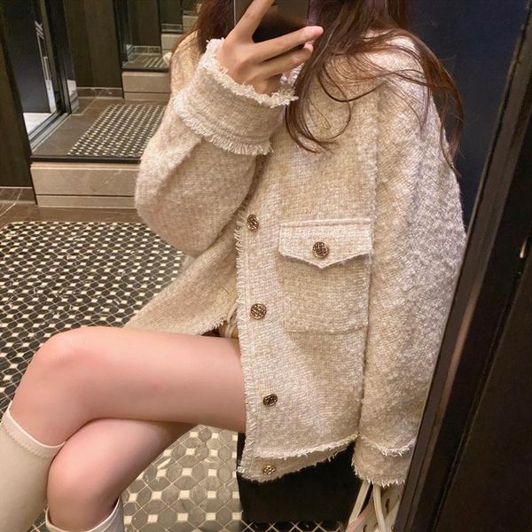 

sub fragrant wool tweed jacket for women women's jackets, Black;brown