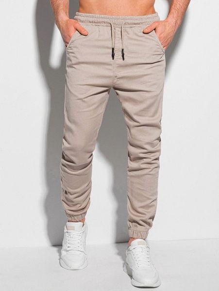 

men drawstring waist slant pocket pants 67zv#, Black