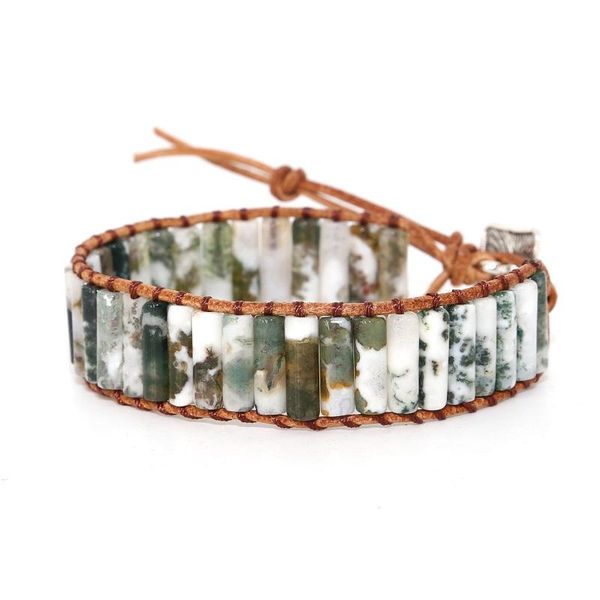 

tennis creative handmade woven beaded bracelet bohomia style leather wrap with natural stone for female jewelry gift wholesale, Golden;silver