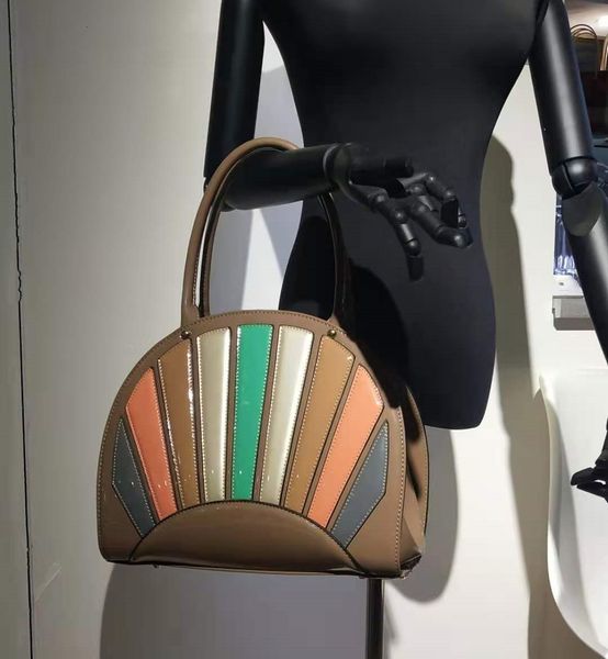 

evening bag clip women's shoulder color matching bright leather handbag