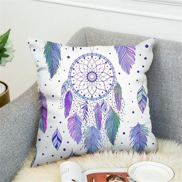 

cushion/decorative pillow feather dream catcher pattern polyester throw cushion cover car home decoration sofa bed decorative pillowcase