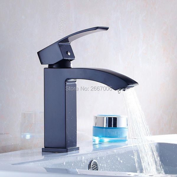 

bathroom sink faucets gizero solid brass single handle basin faucet waterfall spout tap vanity mixer deck mount black zr368