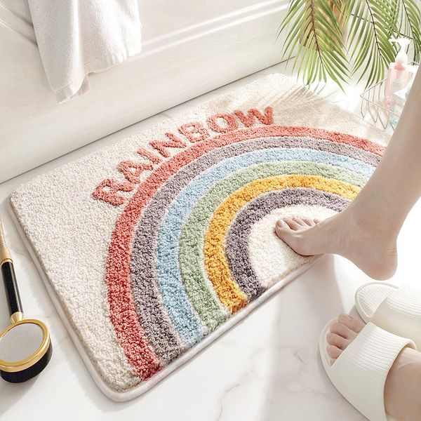 

soft bath mat bathroom anti slip funny home entrance door carpet kitchen rugs thicken flocking bedroom foot pad water absorption